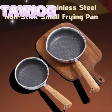 Chảo chống dính TAWJOG, Chảo chiên bề mặt chống dính bằng thép không gỉ, Chảo chiên Mini Chảo chống dính không phủ cắm trại ngoài trời