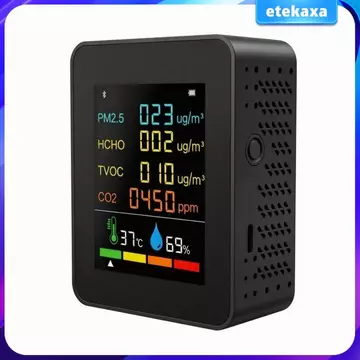 Cảm biến chất lượng không khí Six6-in-1 Đa chức năng PM2.5 Formaldehyde TVOC CO2 Máy đo CO2 Cảm biến CO2 Máy đo chỉ số chất lượng không khí trong nhà