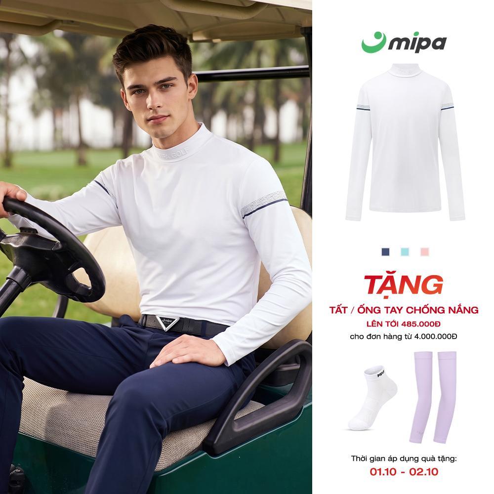 Áo nam dài tay có cổ MIPA thời trang Golf Pickleball Tennis co giãn đàn hồi và chống tia UV Luva Top