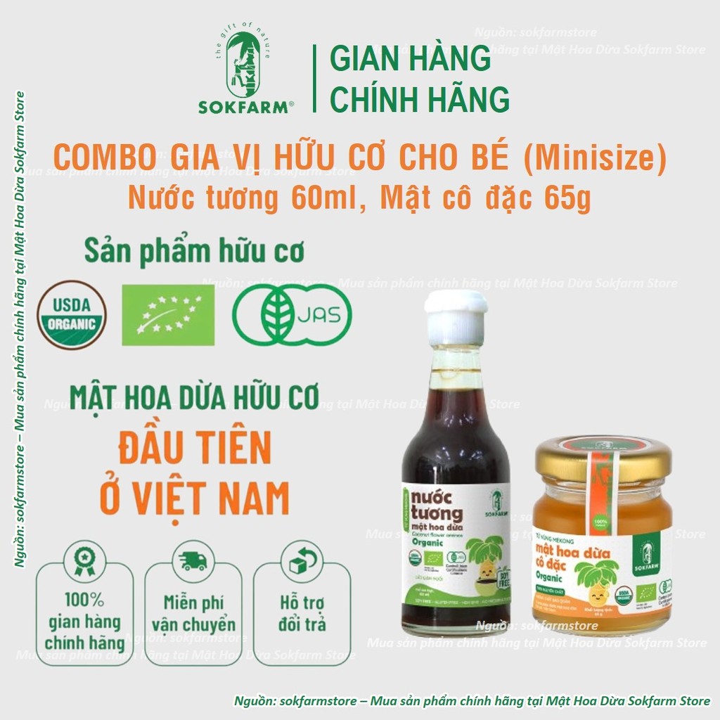 Gia vị hữu cơ sokfarm cho bé từ mật hoa dừa sokfarm giúp bé ngon miệng mỗi ngày mẹ an tâm từng bữa