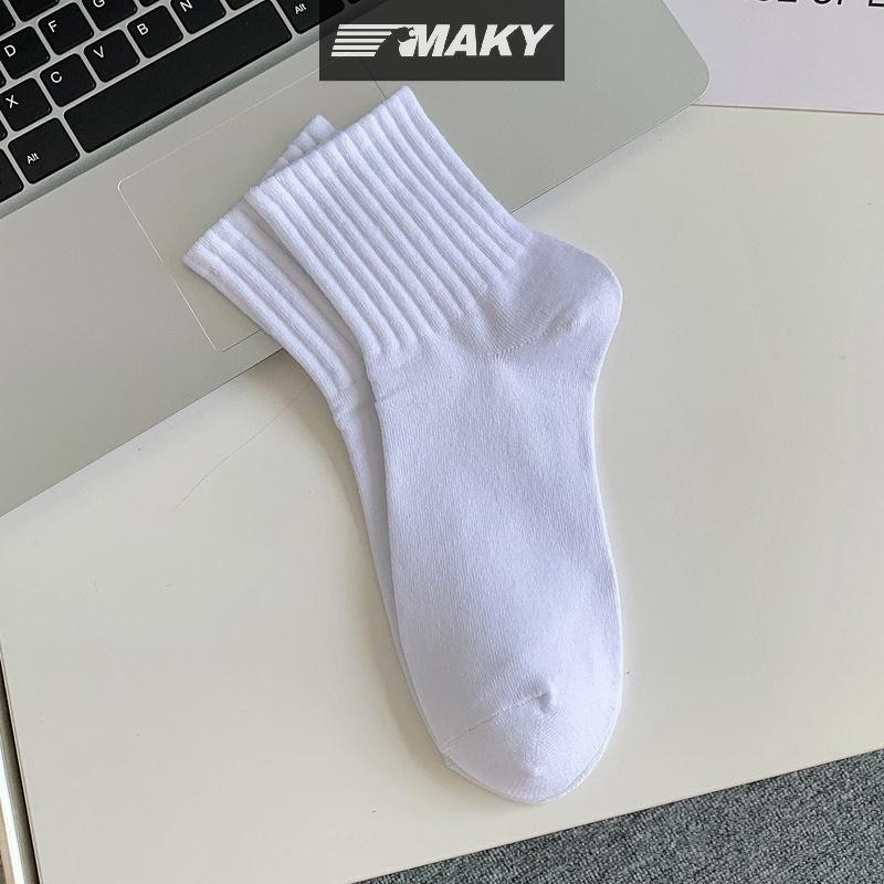 Newwellknownepic 1 Đôi Tất Ngắn Màu Trơn Cho Nữ Mùa Thu Cotton Thoáng Khí Mềm Giữa Ống Tất Thể Thao Thông Thường Bé Gái Mỏng Tươi Tất VN