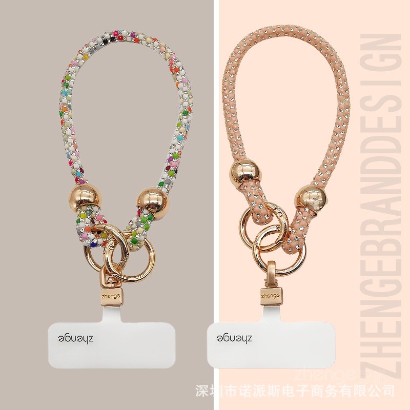 Phụ Kiện Điện Thoại Di Động Nhấp Nháy Kim Cương Dây Điện Thoại Di Động Phong Cách Mới Cao Cấp Cảm Giác Vòng Tay Cổ Tay Đồ Trang Trí Tinh Tế Phong Cách Ngắn Chống Mất Chống Trộm Vỏ Điện Thoại Di Động Mạnh Mẽ