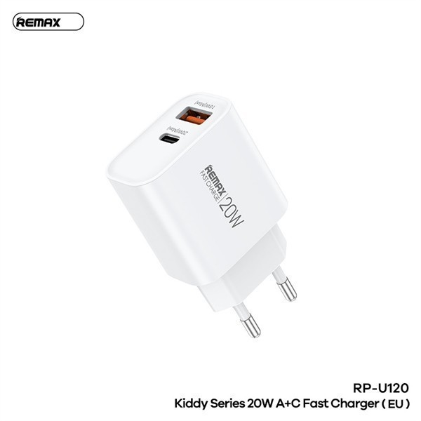 Cốc sạc nhanh chín hãng REMAX RP-U120 bản US C+A QC3.0+PD 20W phiên bản chuẩn 2026