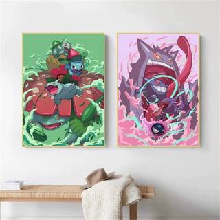 Cổ Điển Canvas Treo Tường Nghệ Thuật Thẩm Mỹ Poster Pokemon Pikachu Nhà Tranh Phòng Cuadros Món Quà Tốt Nhất Treo Quà Tặng Hoạt Hình Nhân Vật