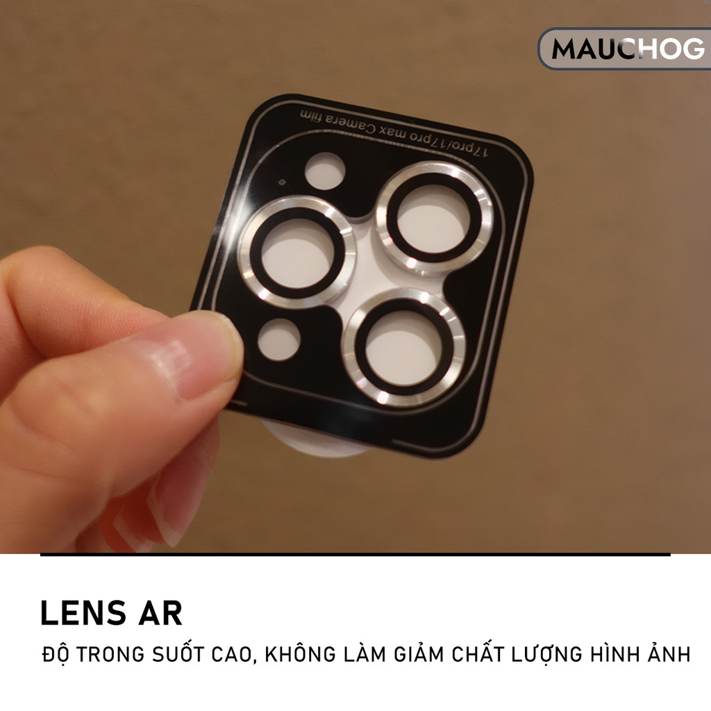 Cường Lực Camera Có Khung Tự Dán Màu Nguyên Bản Cho Điện Thoại iPhone 17 Pro Max 17 Air 16 15 14 13