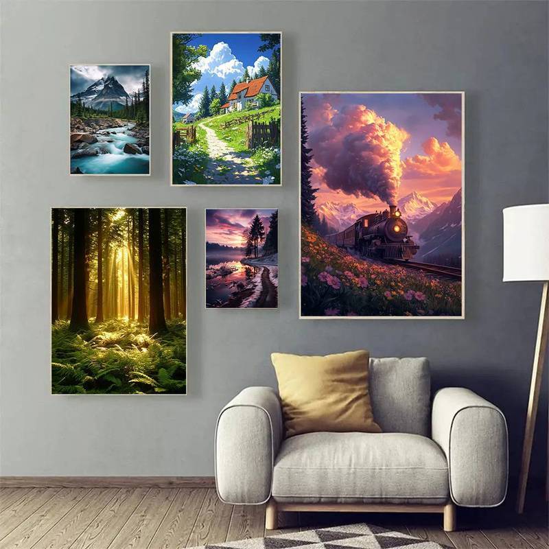 Thiết Kế Thiên Nhiên Quyến Rũ Động Vật Sống Động Tranh Canvas Của Rừng Lush & Hoa Cho Nghệ Thuật Trang Trí Tường Nhà Canvas Poster