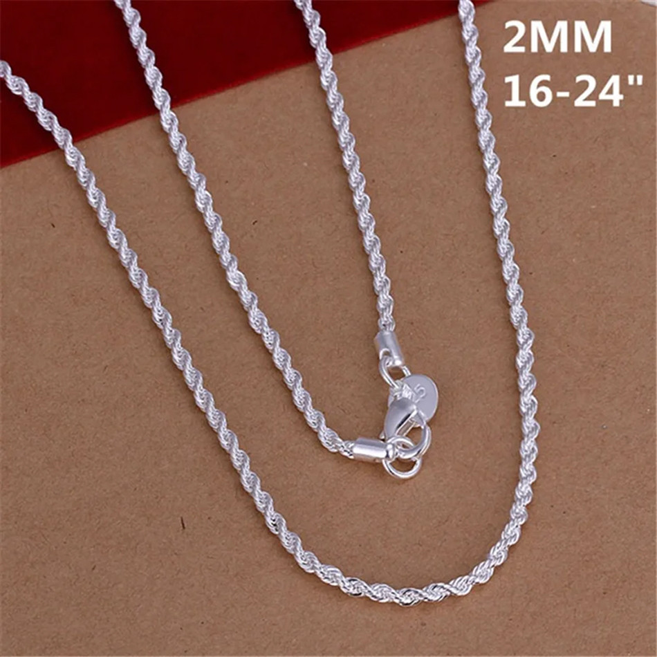 Vòng cổ thời trang từ kim loại bạc 925%, kích thước 16-24 inches, phù hợp cho nữ.
