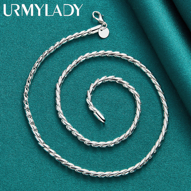 URMYLADY Dây Chuyền Bạc 925 Mịn 4mm, Phù Hợp Unisex
