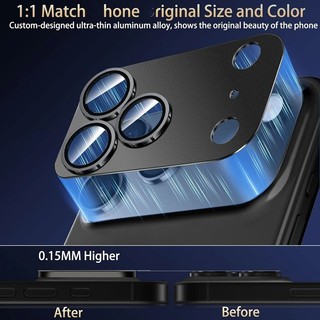 Ốp lưng ống kính giáp vòng kim loại cho iPhone 17 Air, bảo vệ camera, kính cường lực, tương thích Apple