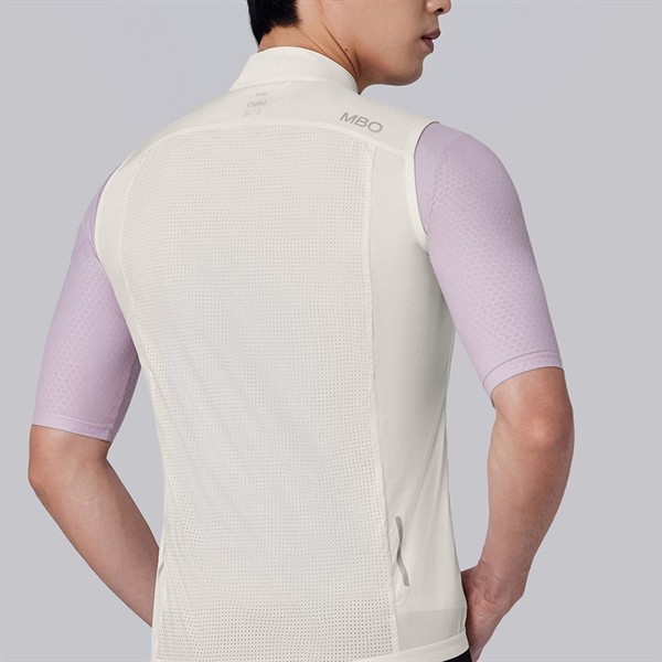 V121 - Áo Gió Ba Lỗ MBO Nam Cream White, Áo Khoác Đạp Xe, Áo Đạp Xe Thu Đông, Áo Khoác Giữ Nhiệt