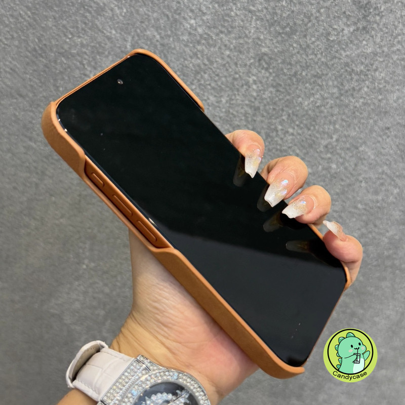 Ốp Điện Thoại Từ Tính Da PU Nhung Cho iPhone 17 Pro Max Air 16 15 14 Pro Max Plus 17ProMax 16ProMax Vỏ Sang Trọng Dễ Thương Đơn Giản Kinh Doanh Vỏ Sạc Không Dây Chống Sốc