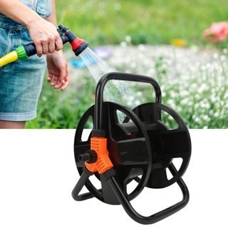 Bộ khung rulo cuộn ống nước tưới cây từ 10 đến 35 mét dây phi 16 dạng sách tay hoặc treo tường bằng nhựa và kim loại.