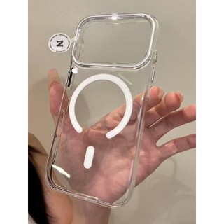 Ốp điện thoại hút từ tính trong suốt acrylic sang trọng cho iPhone17 16 15 14 13 Pro Max bảo vệ camera chống sốc chống rơi mặt sau cứng
