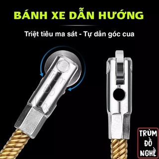 【Hỷ】Dây Mồi Luồn Dây Ống Ghen – Cáp Lụa 4mm Có Bi Tròn Đầu Bánh Xe – Dây Thép Hợp Kim Chống Gãy Dài 5m 10m 15m
