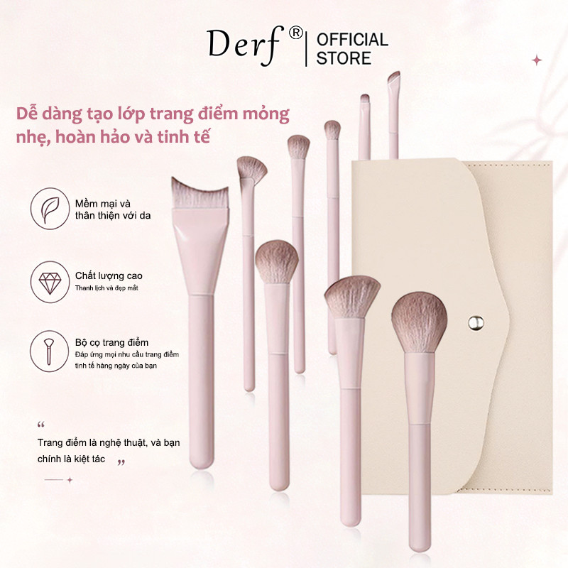 FEPO Hồng 10 Chiếc Bộ Cọ Trang Điểm Phấn Mắt Chuyên Nghiệp Blush Kem Nền Bàn Chải Mỹ Phẩm Mềm Bộ Bàn Chải