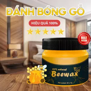 Akubi Sáp Ong BEEWAX 80gr - Sáp Tự Nhiên Làm Mới & Phục Hồi Màu Gỗ Bàn Ghế Tủ Cửa Gỗ Hiệu Quả 100% Chất Sáp Khô Mịn Màng