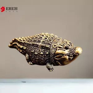 Tượng Cá Sấu Đồng Cổ Đồ Trang Trí Nhà Retro Đồng Động Vật Hình Phong Thủy Trang Trí Kinh Doanh Thủ Công VN