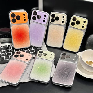 Gương Gradient lấp lánh cao cấp có tầm nhìn rộng cho Apple iPhone 15 14 13 12 11 X 8 7 6s 6 SE 2020 2022 Series 360 Đèn LED ° Có thể làm mờ theo cách xoay