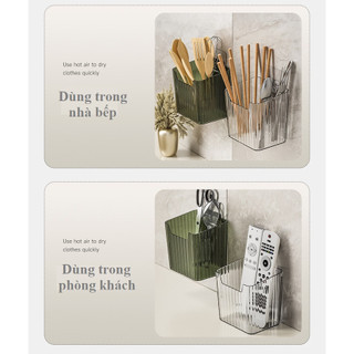 Hộp đựng đồ nhà tắm phòng bếp đa năng Chất liệu nhựa trong suốt kèm miếng dán tường