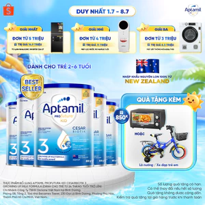 Combo 5 Sữa bột Aptamil Kid Cesarbiotik New Zealand số 3 - 800g cho bé 2-6 tuổi_LS