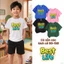 Áo thun bé trai năng động Hình hoạt hình Co giãn tốt bé trai lớn Mềm mịn Mặc hằng ngày chữ thuần