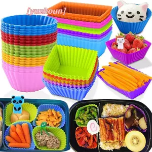 3 Chiếc Bento Chia Cốc Dễ Dàng Làm Sạch Khuôn Bánh Có Thể Tái Sử Dụng Món Tráng Miệng Sushi Phụ Kiện Bảo Quản Riêng Biệt Thực Phẩm Hộp Cơm Trưa Lót