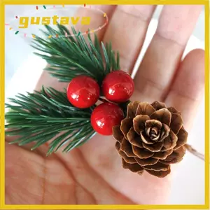 GUSTAVA 10 Chiếc Nón Thông Giáng Sinh, DIY Nhà Nón Thông Trang Trí Giáng Sinh, Hoa Thủ Công Đỏ Giáng Sinh Berry Nhân Tạo Hoa Trang Trí Quả Đỏ Đồ Dùng Tiệc Giáng Sinh