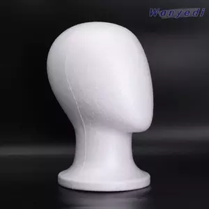 Đầu Mannequin xốp WANYEDI, Đế trưng bày tóc giả ổn định màu trắng, Đế trưng bày mũ nhẹ
