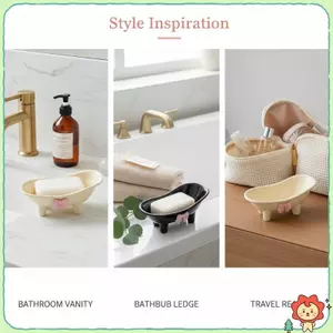 Dễ Thương Nhựa Phòng Tắm Xà Phòng Món Ăn Thiết Kế Nơ Xà Phòng Có Thoát Nước Sáng Tạo Phụ Kiện Phòng Tắm Khay