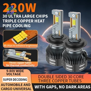 Đèn pha ô tô LED công suất cao 220W H11 H7 H4 9005 Decodeds