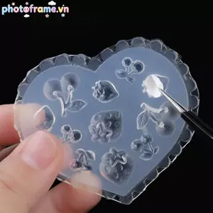 Khung Ảnh 3D Trái Tim Khuôn Silicon Dâu Anh Đào Pentagram Khuôn Móng Tay Nghệ Thuật Trang Trí DIY Thiết Kế Dập Tấm Làm Móng Tay Khuôn VN