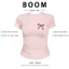 BOOM Áo Baby Tee Nữ Cotton Ôm Body-Áo Thun Ngắn Tay Y2K In Hình PhongCách Mùa Hè, Cổ Tròn Hàng Đầucách hàn quốc phong754