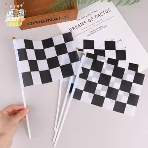 10 Cái Và Cờ Vuông Trắng Tay Đua Cờ Vẫy Cờ Đua Cờ Cờ Ô Tô ELWW
