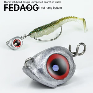 FEDAOG Chì Đầu Mồi, Đầu Jig Đáy Swimbait Jig Đầu Jig, 2025 Cứng Mềm Giun Dụ Mắt Lớn Jig Đầu Kim Loại Nước Mặn