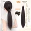 Bện Tóc Giả Tổng Hợp DELMER, Phần Mở Rộng Tóc 24Inch Đuôi Ngựa Dài Tự Cuộn Dây, Phụ Kiện Tóc Lông Tơ Tự Nhiên Thanh Lịch Thấp Thẳng Tóc Sử Dụng Hàng Ngày