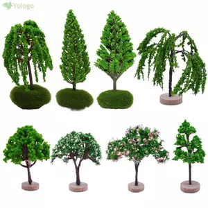 YOLOGO Cây cảnh thu nhỏ, Vườn cổ tích nhiều kích thước Cây hoa vườn vi mô, Phụ kiện xanh DIY Nhà búp bê Trang trí cảnh Đồ trang trí