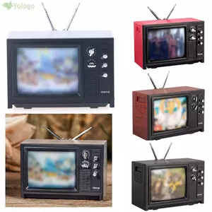 YOLOGO Đồ Trang Trí Truyền Hình Cho Búp Bê BJD Nhà Búp Bê Mini Retro Thu Nhỏ Mô Phỏng Nội Thất