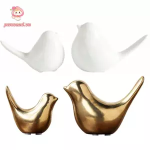 PWSEND Chim Gốm Tượng Nhỏ, Kệ Sách Điêu Khắc Chim Trắng Đen, Phong Cách Bắc Âu Nghệ Thuật Hiện Đại Deco Tượng Động Vật Đồ Trang Trí Trang Trí Văn Phòng