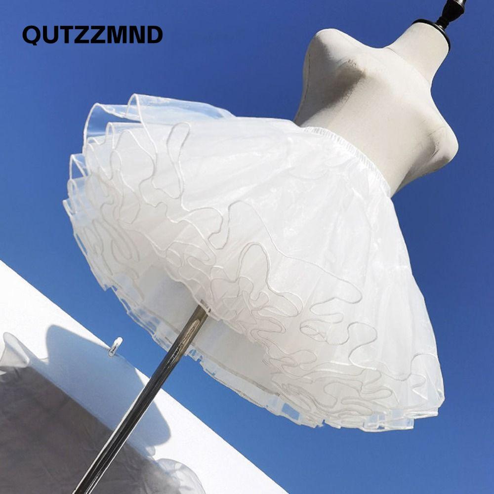 QUTZZMND Váy phồng không xương, Váy sợi mềm Gothic White Petticoat, Crinolinas Cosplay Phụ kiện Quần áo Cosplay 4 lớp Đáy váy Hỗ trợ