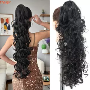 THEGIRL8B Tóc Giả Nối Dài Đuôi Ngựa Hình Móng Vuốt, Bộ Tóc Xoăn Tổng Hợp Dài, Hợp Thời Trang Với Kẹp Kẹp Giả Sóng Sâu Đuôi Ngựa Cho Nữ
