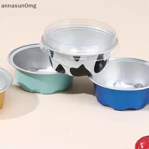 AA 10 Chiếc 50ml Chịu Nhiệt Độ Có Thể Tái Sử Dụng Giấy Nhôm Nướng Bánh Có Nắp Pudding Nhỏ Tart Tins Bánh Ngọt Bộ Dụng Cụ Làm Bánh VN