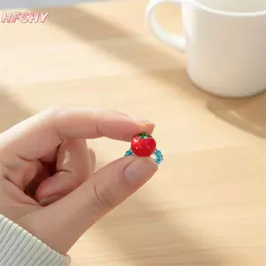 HFSHY Trái Cây Nhiều Màu Sắc Hoạt Hình Nhựa Đính Hạt Nhẫn Trang Sức Thời Trang Hợp Thời Trang Cho Nữ Cô Gái Kỳ Nghỉ Mặc Tình Bạn Quà Tặng VN