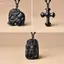 HFSHY Obsidian Mặt Dây Chuyền Chữ Thập Nelace Trang Sức Tôn Giáo Chống Thấm Nước Cho Nam Nữ Thiền Cầu Nguyện Sử Dụng VN
