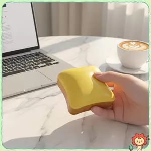 Dễ Thương Mô Phỏng Bánh Mì Nướng Squishy Đồ Chơi Chậm Phục Hồi Mềm Bóp Giảm Căng Thẳng Fidget Đồ Chơi Để Trang Trí Bàn Làm Việc Thư Giãn Văn Phòng