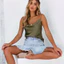 2023 Màu Nguyên Chất Camisole Nữ Mặc Bên Ngoài Áo yếm Nữ Top Quần Áo Nữ IJ8A