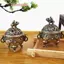 Lư Hương Voi Lư Hương Kim Loại Sen Lư Hương Bát Đựng Hương Có Tay Cầm Thiền Yoga Trang Trí Nhà Phong Cách Cổ Đại