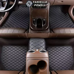 FANIELLAPOWELL 5 Cái / bộ Tấm bảo vệ chân tự động, Thảm lót sàn ô tô chống bụi bằng da PU, Đệm thảm ô tô chống trượt Phụ kiện nội thất ô tô
