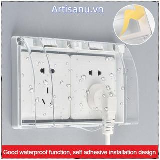 Hộp chống nước ổ cắm ARTISANU, Vỏ bảo vệ công tắc treo tường bằng nhựa, Nguồn cung cấp ổ cắm điện loại 86 Vỏ cắm điện tự dính Phòng tắm