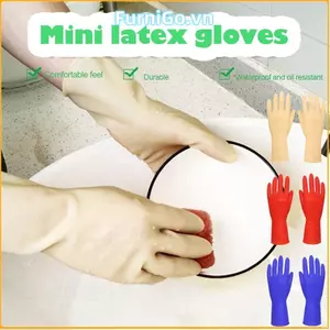 Găng tay làm việc trẻ em FURNIGO 26CM, cao su chống thấm nước, bảo vệ dày