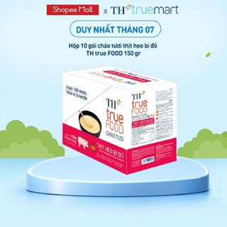 Hộp 10 gói cháo tươi thịt heo bí đỏ TH true FOOD 150 g (150 g x10 gói)